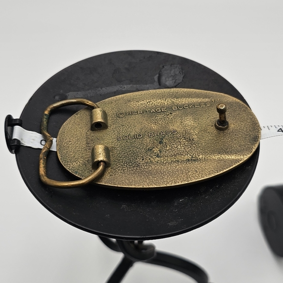 Solid Brass buckle with enamel decorations, "OLD Pilots" by Heritage Buckles. - Picture 4 of 5